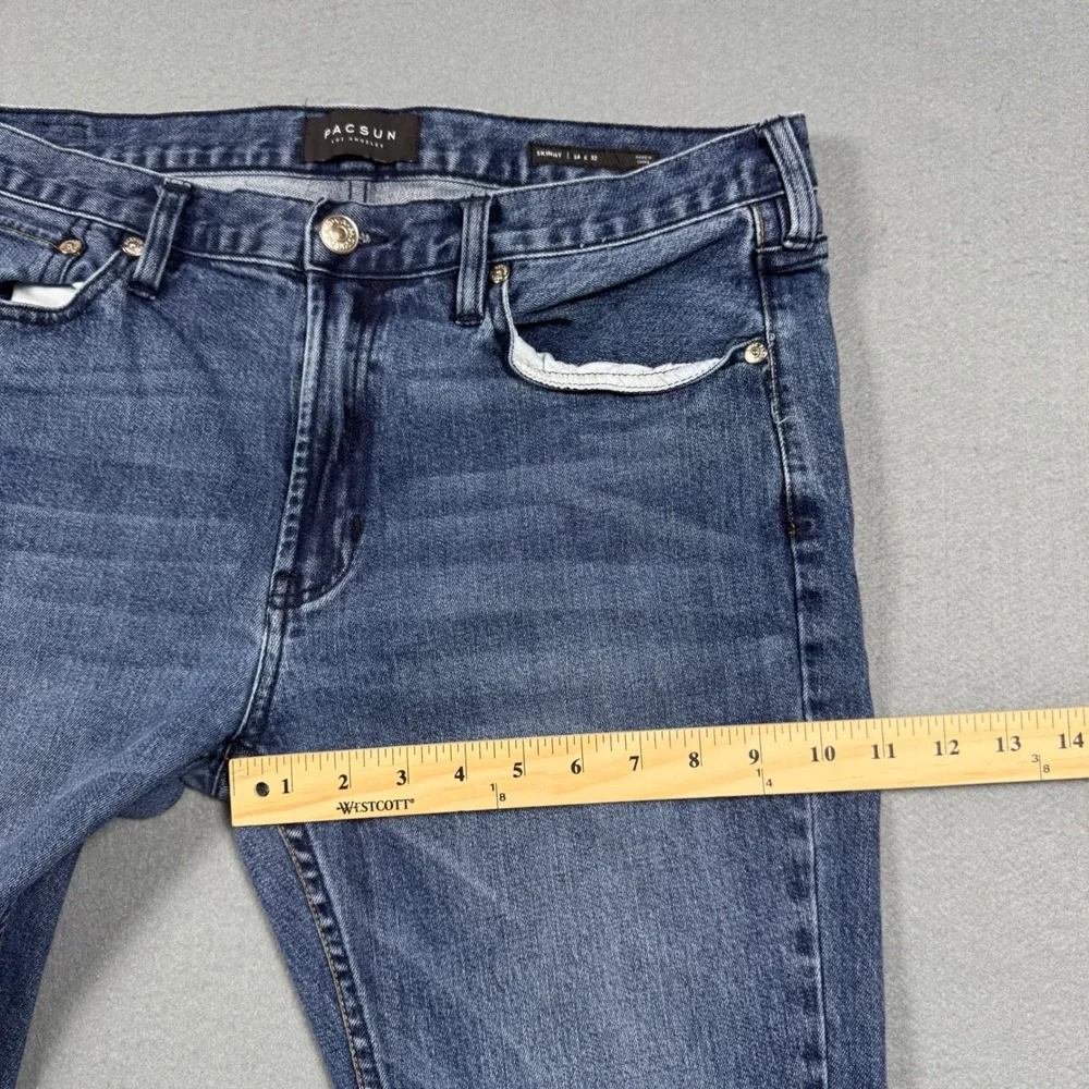 PacSun Mens Skinny Jeans 34x32 Medium‎ Wash Blue Denim Casual Pants
